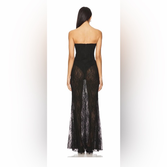 REVOLVE Camila Coelho Vittoria black lace bustier long Dress  L  $298 msrp - Picture 2 of 5